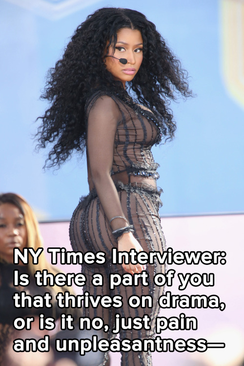 micdotcom:Nicki Minaj fires back at NY Times Magazine writer mid-interviewMinaj is the focus of a NY