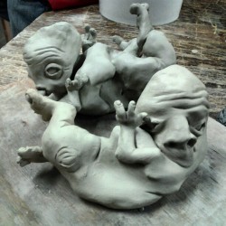 woodyothello:  First time sculpting with porcelain #art #inprogress #sculpture #porcelain #ceramics #sculpture 
