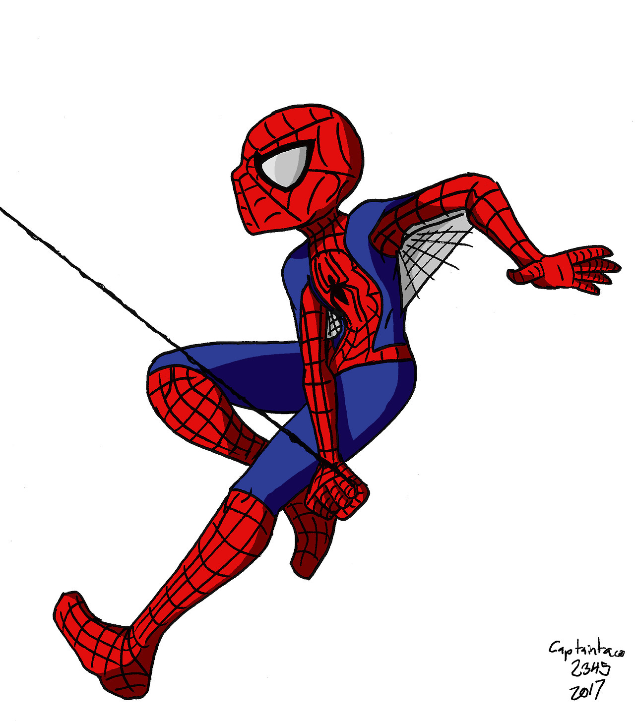 A drawing I did of my favourite Marvel Super Hero, Spiderman. I did two versions,
