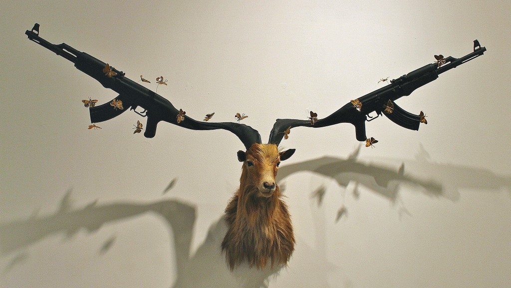 asylum-art-2:   Peter Peter Gronquist’s Taxidermy Gun Antlers  Peter Gronquist