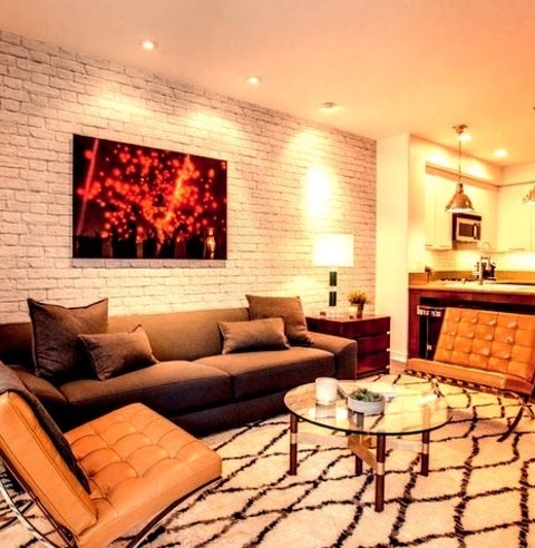 Living Room Open Los AngelesInspiration For A Mid-sized Contemporary Open Concept Dark Wood Floor Living
