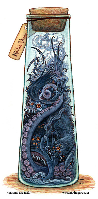 inklingart:  siryl:  Emma Lazauski a.k.a. Emla a.k.a. Inkling has twenty bottled