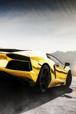 wearevanity:  Golden Lamborghini Aventador 