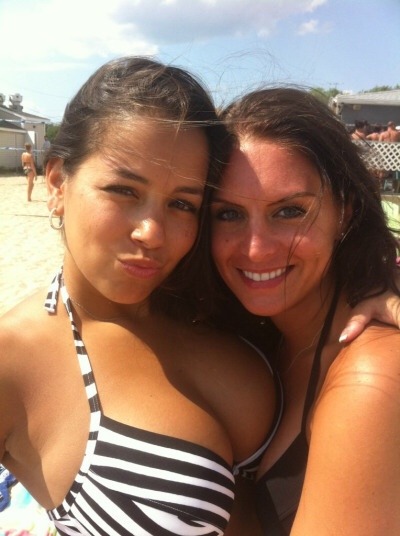 One on right is hiding her B cups. adult photos