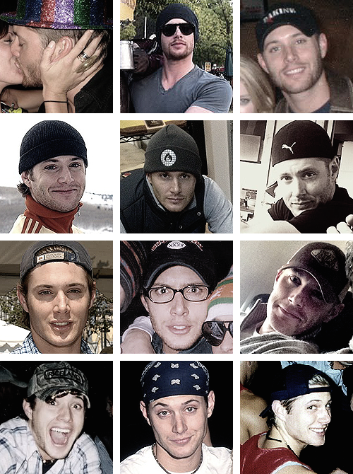 mostly10:   obnoxiously large photoset of jensen in hats  