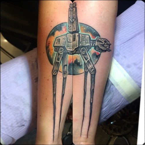 earthgrasper:  Dali vs. Star Wars. Done at @tribalrites #earthgrasper #tattourist #joshuabowersmachines #keithbmachineworks #eternalink #colorado #starwars