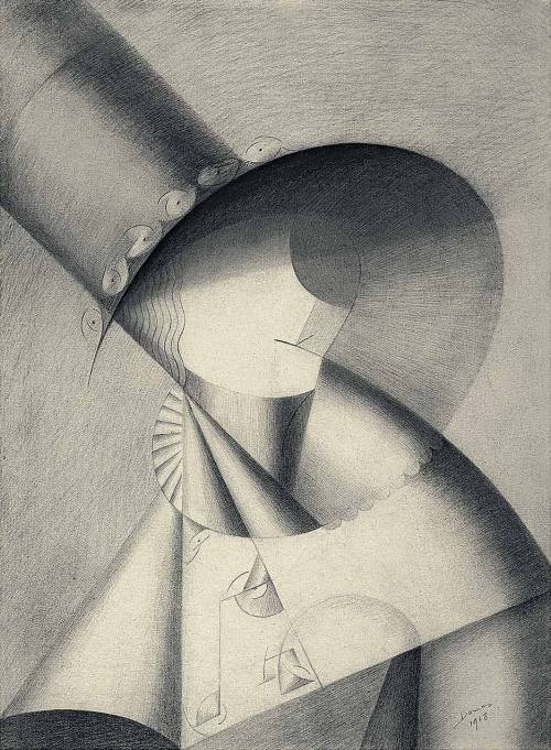 youcannottakeitwithyou:Marthe Donas (Belgian, 1885-1967) Woman with Hat, 1918