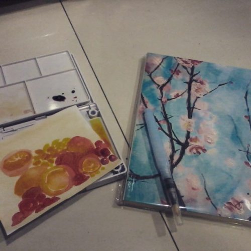 Ugly photo but whatevvvss. Birthday gifts for myself &lt;3 #sakurakoi #sakura # waterbrush #wate