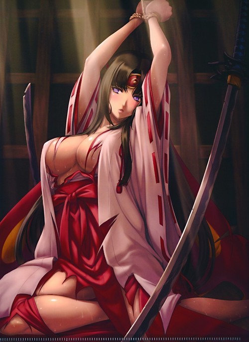 h-aka-ecchi:  背徳感溢れる巫女さんのエロ画像 Reblogged from HENTAI
