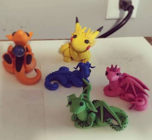 Finished up a fee more #dragons tonight. #polymerclay #dragon #artsandcrafts #crafts #craftersofinst