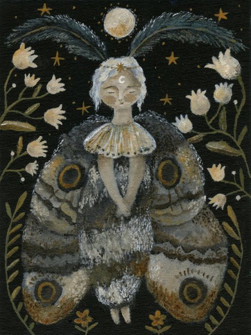 thepocket-mouse: Moon MothAcrylic on canvas~