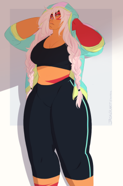 jasker:  suggestion from someone on twitter for braids and sports bra jasper 💦💦