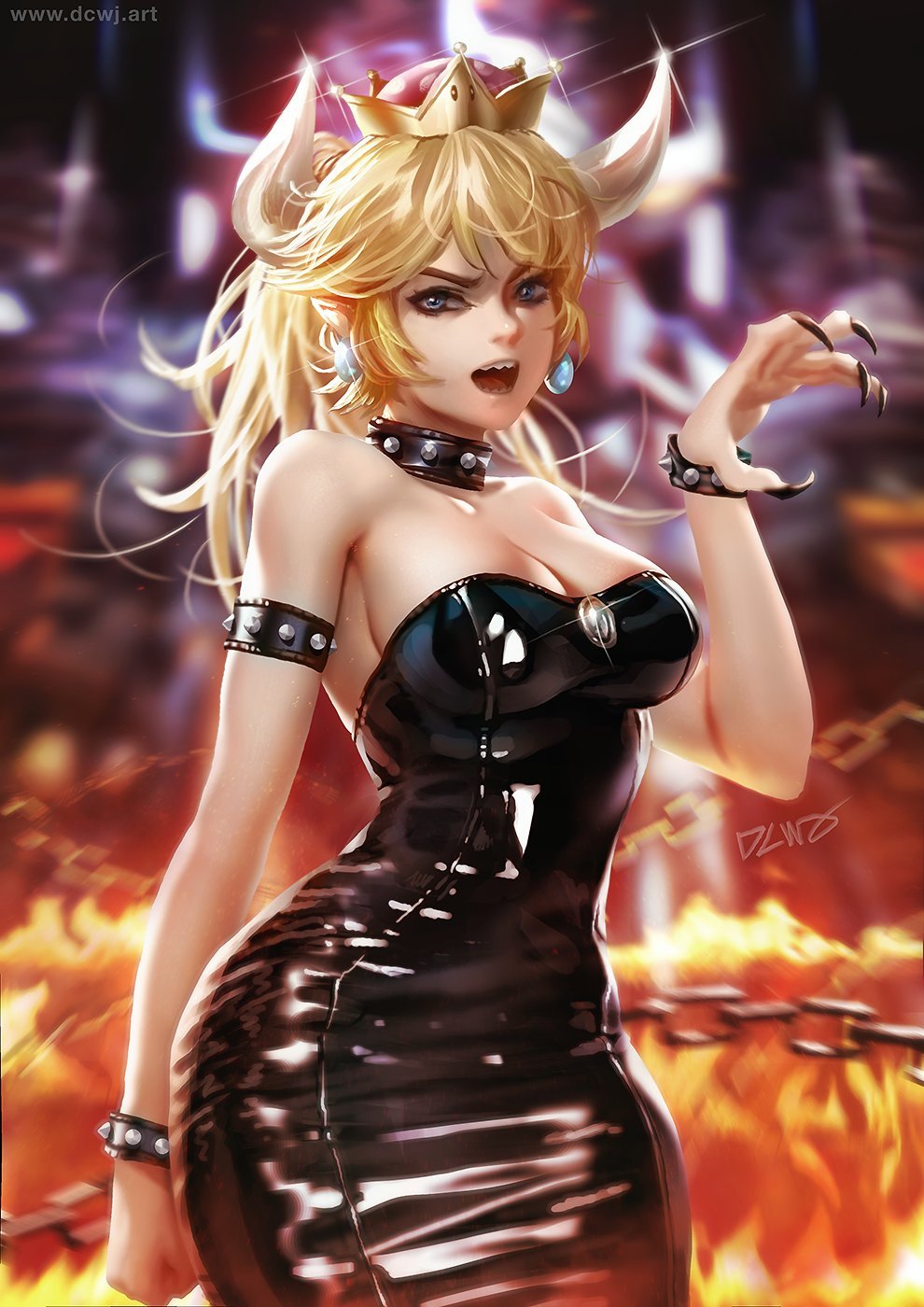 rarts:  Amazing Bowsette (Bowser r63 version): Super Mario Bros game art  [Artist: