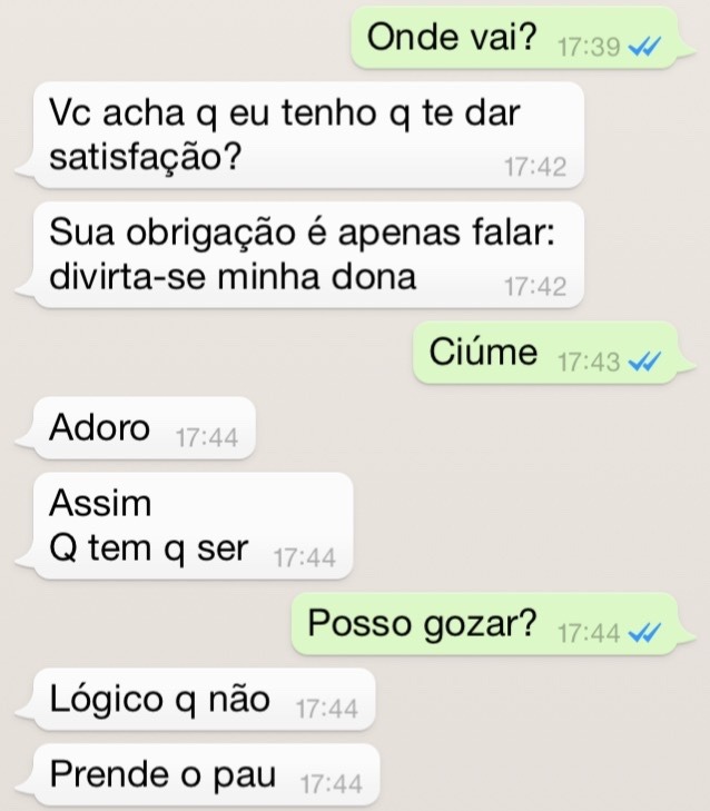 cornitude:  Ela está saindo. Com as chaves do meu pau, claro.