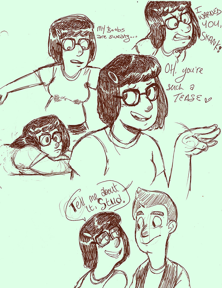 dippitydapper:  aaand a bonus grown up J-Ju!so i said I’d draw bob’s burgers