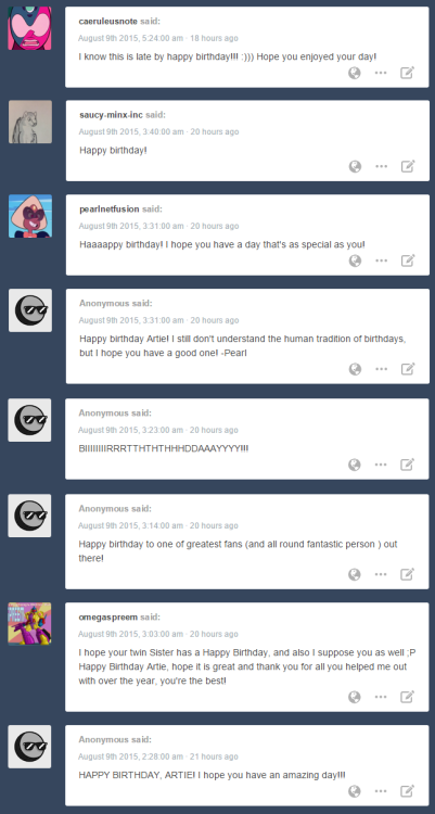 Oh gosh, I was out all day and came home to so many super sweet and thoughtful messages. Thank you so much you guys, you’ve made my birthday even better by being awesome and I’m superhappy that you all thought to wish me a happy birthday :)hope y’all