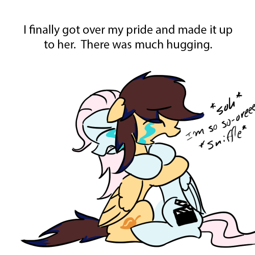 askrosemaryandguru:  Noogie!!  Someday maybe she’ll be my sister for real.((Y’know, sometimes it feels like all I draw are crying ponies))  Aww ;w; <3