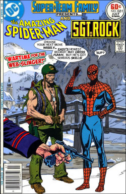 browsethestacks:  Comics That Never Were - Super-Team Family #681 with Spider-Man And Sgt. Rock