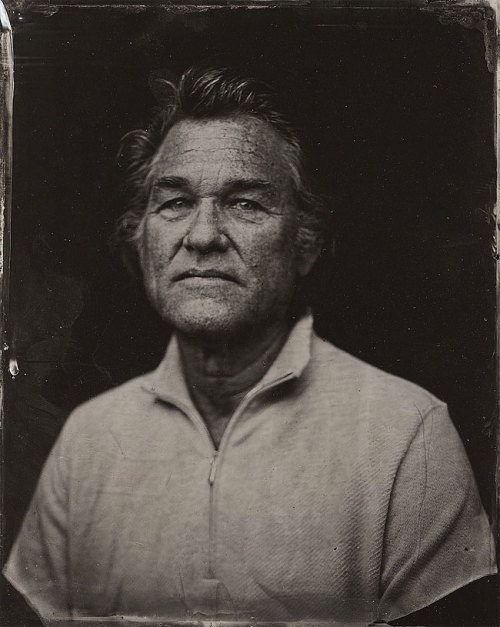 Kurt Russell poses for a tintype (wet collodion) portrait at The Collective and Gibson Lounge Powere