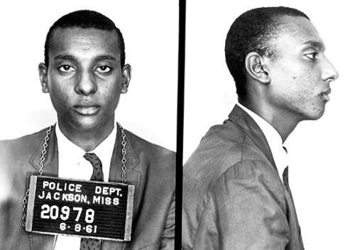 Stokely Carmichael, the youngest of the Freedom Riders, mug shot from the summer of 1961. He had bee