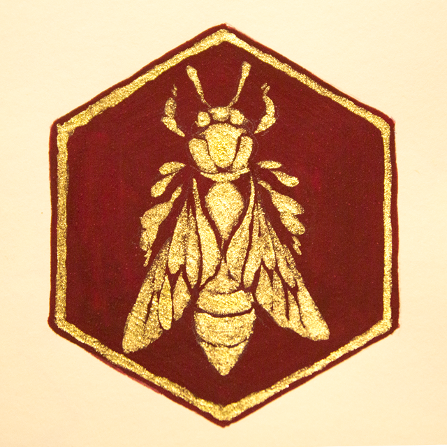 viivus:  I’ve been experimenting with bees and gold ink! Also my scanner crapped