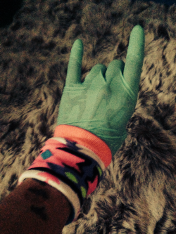 tinyferalkitten:  Hyperhidrosis and my gloves…they