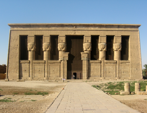 The Temple of Hathor, historically called the Temple of Tentyra, in the Dendera temple complex, is o