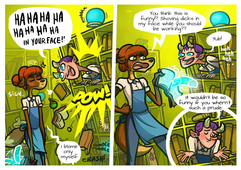 ElsewhereEpisode 8 / Pranks!Page 2.1POW! RIGHT IN THE FACE! NYEH-HEHEHEH!Full page