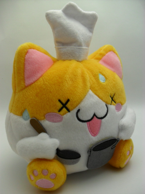 This chubby little kitty is working up a sweat to make you soup! Available to purchase at KawaiiPLUS