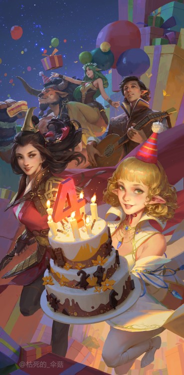 Fourth anniversary celebration  枯死的伞菇 .www.artstation.com/artwork/9mw0lq 