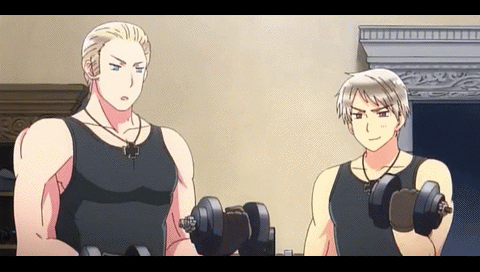 spamanos:xtremefangirling:Germany & Prussia working out.i cANT FUCK IN BRE A THE OK JUS TLOOK AT