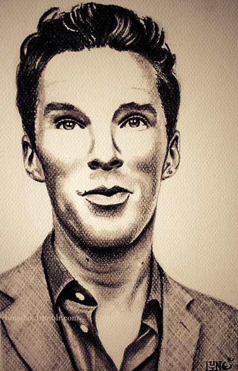 lunadax: Benedict Cumberbatch, Variety’s Actor on Actor Photoshoot. Black Conté Pastel on Canson Mi-