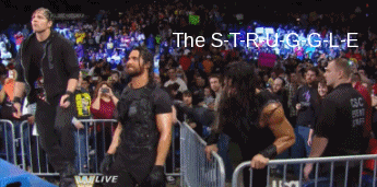 twinambrose:  LOL Come on Rome!! Cred to prowreslingnow for gif. 