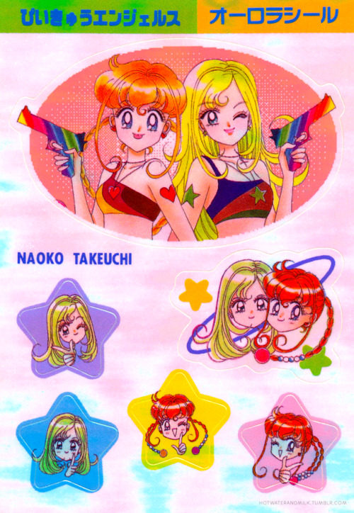 hotwaterandmilk:Aurora seals featuring Peanut and Kyuuri as illustrated by PQ Angels mangaka, Takeuc