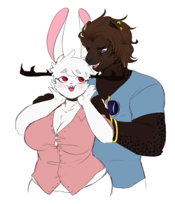 gummysquids:  Brad: Hey, uh, a couple buttons came undone thereBonnie: Oh, it doesn’t fit like it used to! Commission for @southernrabbot :o Bonny ft. her husband 