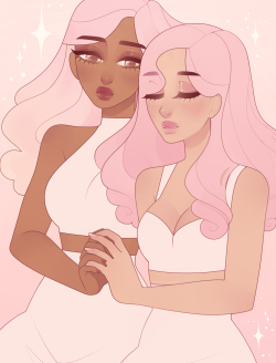 passerineart:    they’re girlfriends…. sweet pastel girlfriends    Commission info HERE! Check out my Patreon and Society6!  ♥   