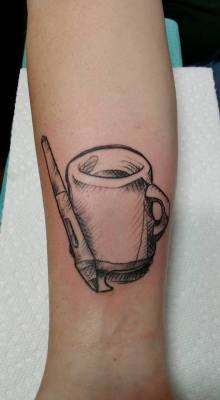 fuckyeahtattoos:  Coffee addiction and a