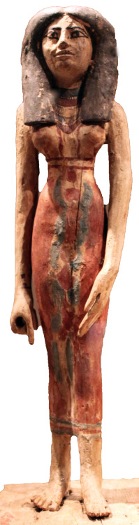 Standing figure of a woman from the 12th dynasty (1950-1900 B.C.) Ancient Egypt