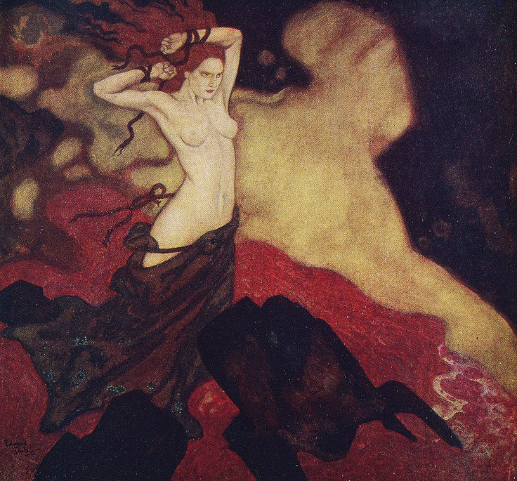 brudesworld:
“ Untitled illustration by Edmund Dulac for King Albert’s Book, a 1914 publication to benefit the war-torn nation of Belgium
”
