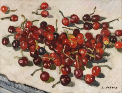 huariqueje:  The Cherries  -   Louis Valtat  1926 French   1869 - 1952     Oil on canvas,10 ½ by 13 ¾ in.; 27 by 35 cm   