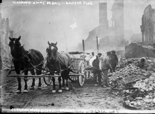 Great Fire of 1911, Bangor, Maine.On April 30, 1911, a small fire in a shed on Broad Street was spre