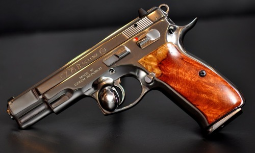 45-9mm-5-56mm:  russkiegunny:  27wordsworthfightingfor:  CZ-75B with some beautiful wood grips  Oh wow..  I am watching 3-4 of these at the moment on gunbroker… Polished stainless…