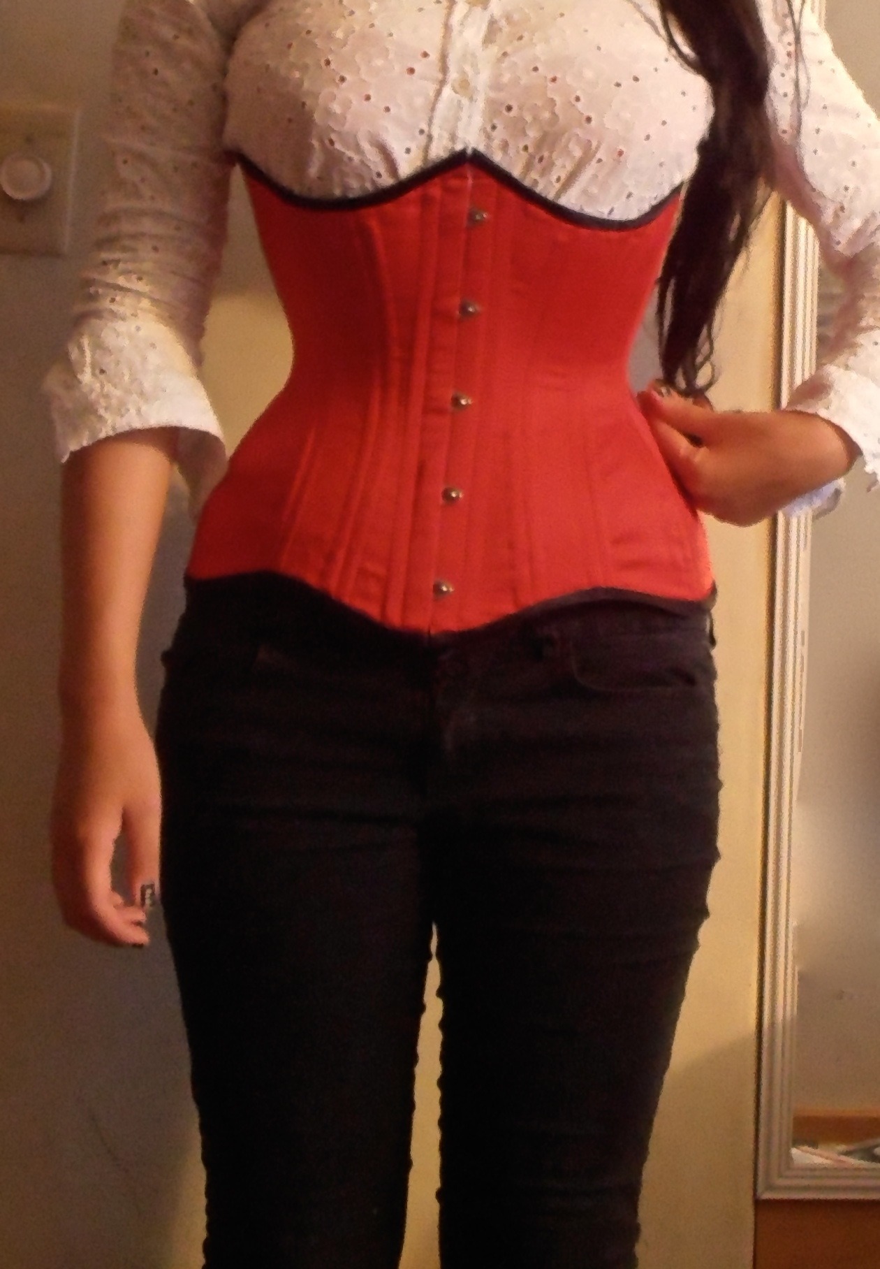 thecorsetauthority:  bluestocking-jeans:  My Josephine came! The shape is pretty