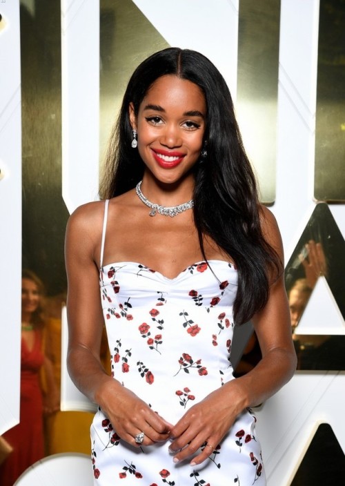 Laura Harrier in Paco Rabanne at a Bvlgari Dinner Party