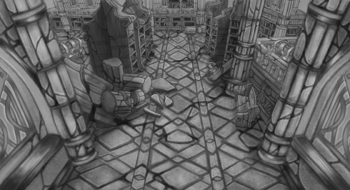 Whitebox paint over, to visualize early on what Echoes would look like.