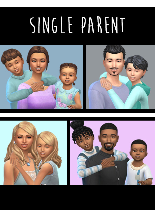 ♥ Single Parent ♥ This is a fixed and updated version of my original 2016 pose pack &l