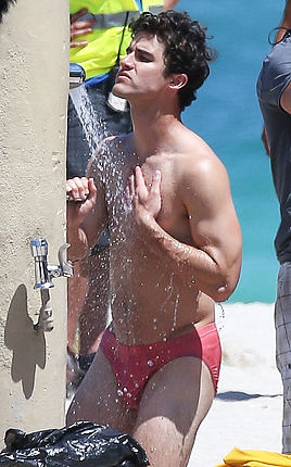 zacefronsbf:  Darren Criss on the set of American Crime Story: Versace in Miami,