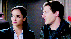 brookheimers:  Jake and Amy looking at each other in sync (requested by anonymous)