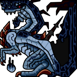 ask-a-deviljho:  Icon #32The GogmaziosCoated in a thick, sticky fluid, this elder dragon appears unhindered by the Dragonator lodged in its back. Eyewitness reports suggest that, despite its massive size, this mysterious behemoth is indeed capable of