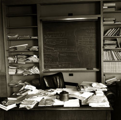 life:  Happy birthday, Albert Einstein. Here, a look at a famous picture taken in Albert Einstein’s Princeton office — exactly as he left it — mere hours after the great theoretical physicist and 20th-century icon died in 1955. (Ralph Morse—Time